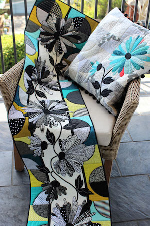 Deborah Louie Daisy Path Runner and Cushion