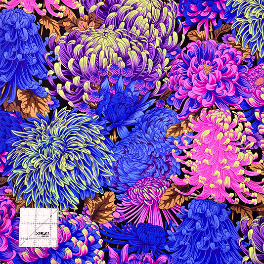Kaffe Fassett Collective August 2021 - Hokusai Mum's - PWPJ107-Cool - Image 2