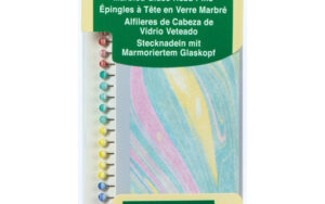 Clover Marbled Glass Head Pins