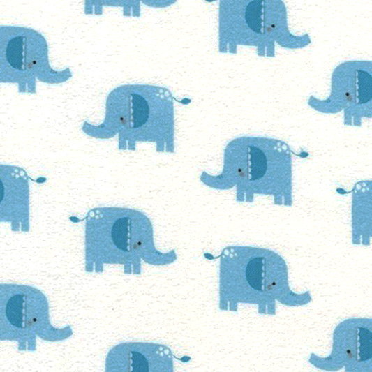 Robert Kaufman Welcome Baby AUFF-17892-4 BLUE Elephants