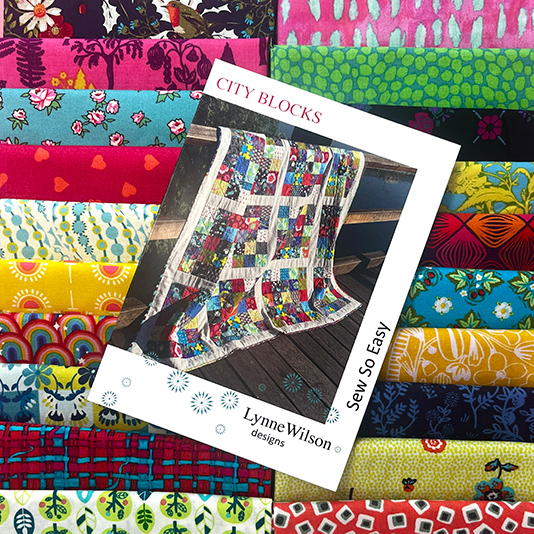 Lynne Wilson 'City Blocks' Quilt Kit - Solid Cream Sashing