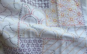 Hana-Fukin Sashiko Sampler 'Chiyogami' H-1145 in White