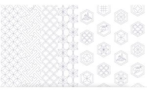 Sashiko Panel "Many Patterns" SSF-1 in Dark Indigo
